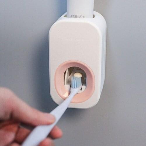 New Adhesive automatic toothpaste squeezer set, wall-mounted toothpaste holder toothbrush rack wall suction toothpaste squeezer