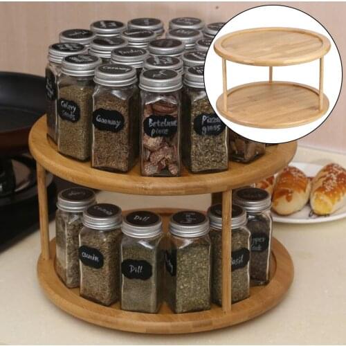 2 Tier Turntable Cabinet Organizer Spice Rack Removable Tray Organizer for Kitchen Cabinet 12 Inch 360 Degree