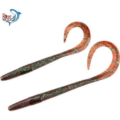 RoseWood New Design Floating Plastic Worms Soft Bait 13.5cm/8'', 16.5cm/10'' Big Squirm Ribbon Tail Worm Fishing Lure