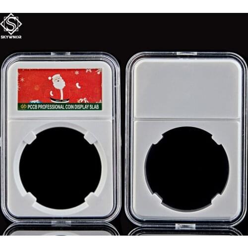 10PC Merry Christmas Professional Acrylic Coin Holder Protection Slab Display Identification Coin Storage Box (31mm-41mm)