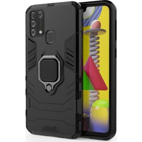Shockproof 360 Degree Rotation Ring Holder Kickstand Hybrid Armor Protective Case for Samsung Galaxy M31/M21