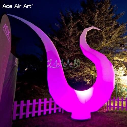 Multiple shapes inflatable ground decoration,1.5m H beautiful inflatable spiral shell/harp swan for party or stage decorations
