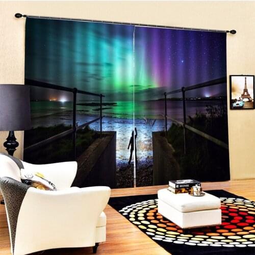 Luxury Blackout 3D Window Curtains For Living Room green landscape curtains Decoration curtains