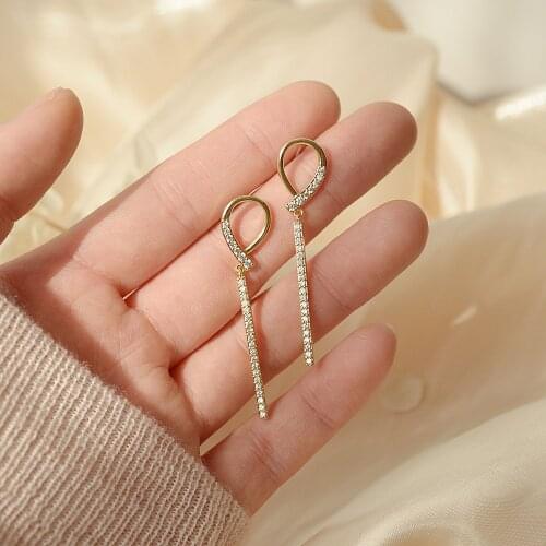 14k Real Gold Plated Fashion Jewelery Crystal Simple Exquisite Geometric Stud Earrings for Woman Holiday Party Elegant Earring