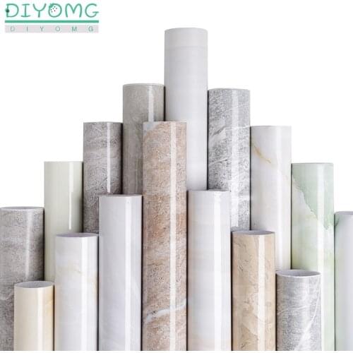 Thick Marble PVC Waterproof Self adhesive Stickers Furniture Cabinet Renovation Wallpaper Cupboard Vinyl Film Contact Paper