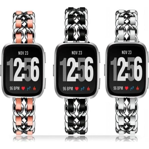 Versa2 pulseira for fitbit versa 2 versa lite band women men strap for fitbit versa band bracelet Stainless steel metal bracelet