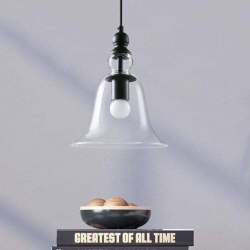 Vintage Industrial Style Bell Shape Glass Pendant Ceiling Lamp Light Bedroom Living Room E27 Home Restaurant Cafe