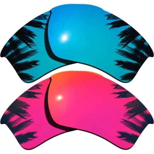 Ice Blue Mirrored & Midnight Sun Mirrored Polarized Replacement Lenses for Half Jacket 2.0 XL Frame 100% UVA & UVB