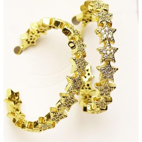 10 Pairs Star hoop earrings circle Round earrings women jewelry Fashion stud earrings Gift for women jewelry 51269