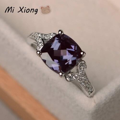 Mi Xiong 14 Color Diamond 925 Sterling Silver Rings for Women Luxury Jewelry Engagement Party Elegant Classic Romantic Wedding