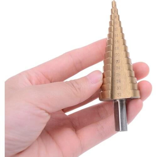 1pcs HSS Spiral Grooved Center Drill Bit Pagoda Shape Hole Cutter 4-12mm Carbide Titanium Step Cone Drill Bit Set