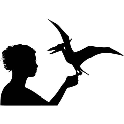 16*11.3cm Pterodactyl On Ladys Finger Decal Window Bumper Sticker New Style Hot Rear Window Car Sticker Body Decals