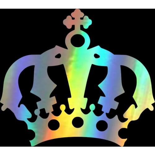 17.8CMx15.9CM Round Pattern Personality Crown Car Window Bumper Decals Decoration Vinyl Car Stickers