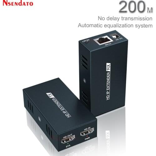 200m HD Extender IP Over UTP/STP CAT5 CAT5e CAT6 HD Extensor RJ45 1080P LAN Network HDMI-Compatible Ethernet Extender With loop