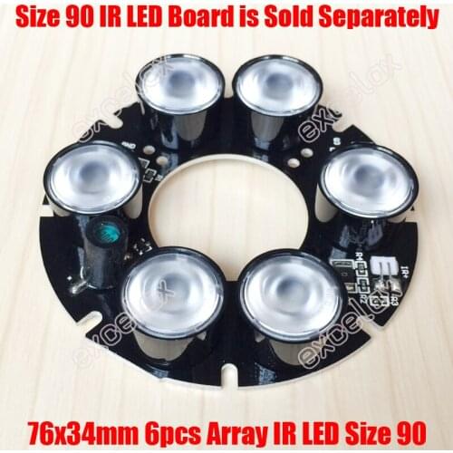 5PCS/Lot 6x Array LED IR 20-50 Meters DC12V Size 90 PCB Board 76x34mm Infrared Night Vision for CCTV Bullet Camera Case Casing