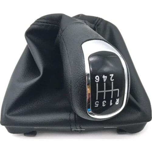 5 Speed 6 Gear Car Gear Shift Knobs With Giator Leather Boot For Skoda Superb II 3T 2008 2009 2010 2011 2012