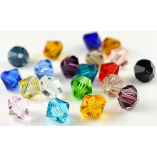 500pcs (4mm-8mm) shiny faceted premium crystal beads mixed colors and sizes BICONE Crystal Beads