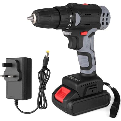 21V Cordless Drill Cordless Screwdriver Electric Drill Power Tools with Battery Level Indicator variable Speed 1500mAh Battery