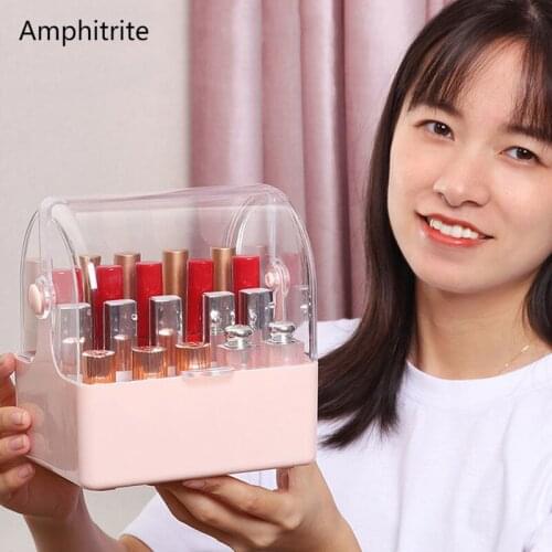 Acryl Lipstick Storage Lipstick Holder Make Up Organizer Lip Gloss Perfume Display Standing Foot Transparent Plastic Box With