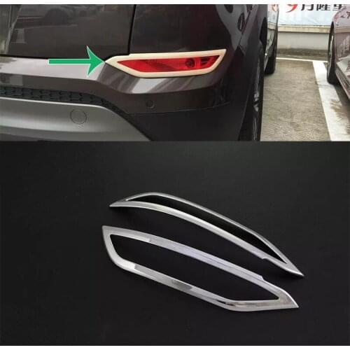 Car Accessories Exterior Decoration ABS Chrome Rear Tail Fog Light Fog Lamp Cover Trim For Hyundai Tucson 2015 Car-styling