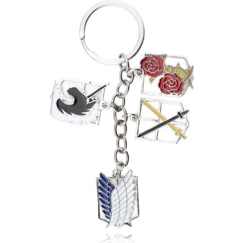 Anime Attack On Titan Drip Keychains Giant Legion Flag Cosplay Jewelry Key Ring Car Key Holder For Anime Fans