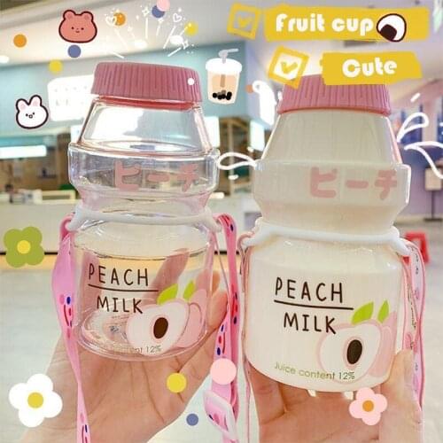 480Ml Fruit Plastic Water Bottle FreeBPA Portable Leak Proof Travel Drinking Bottle for Kids Girl Anti Fall Water Cup