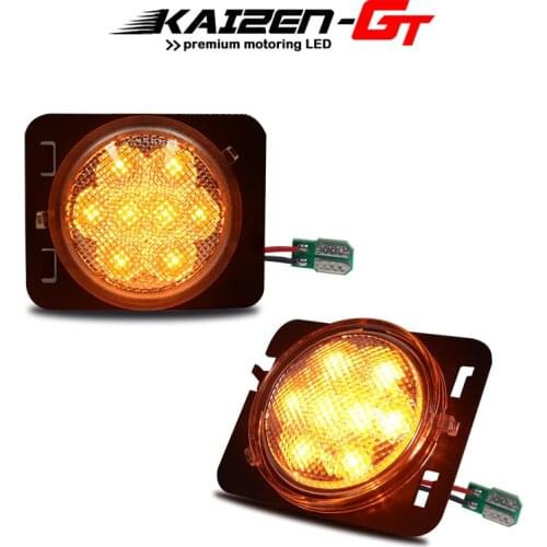 Smoked Lens /Clear Lens Bright Amber LED Side Marker Lights For 2007-2015 Jeep Wrangler JK or JK Unlimited Fender Flare Lights