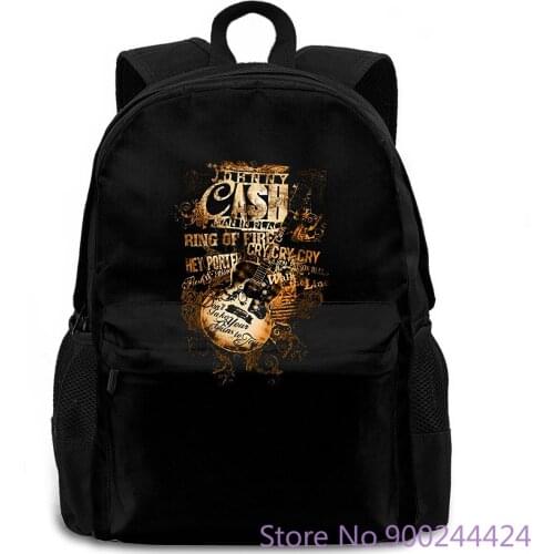Johnny Cash Guitar Song Titles Brand New Graphic Letter women men backpack laptop travel school adult student
