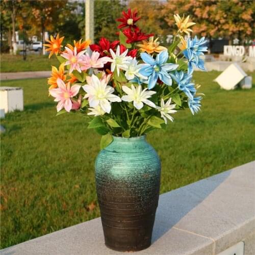 1pc 6 heads Lotus artificial flower home wedding party decoration road guide plant flower diy arrangement material