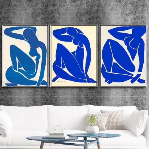 Famous French Artist Henri Matisse Abstract Blue Figure Artwork Print Canvas Painting Home Cuadros Decoration Wall Art Picture
