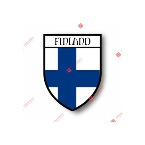Creative Car Stickers Decal Souvenir Vinyl Car Shield City Flag World Crest Finland Car Decal Decoration Laptop