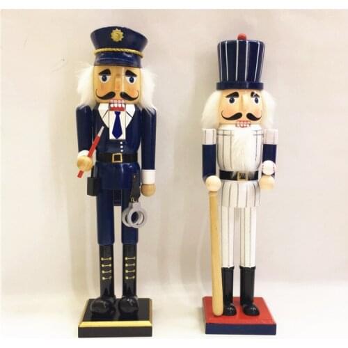 38CM handmade nutcracker puppet police Christmas scene decoration toy nutcracker children Christmas gift toy ht158