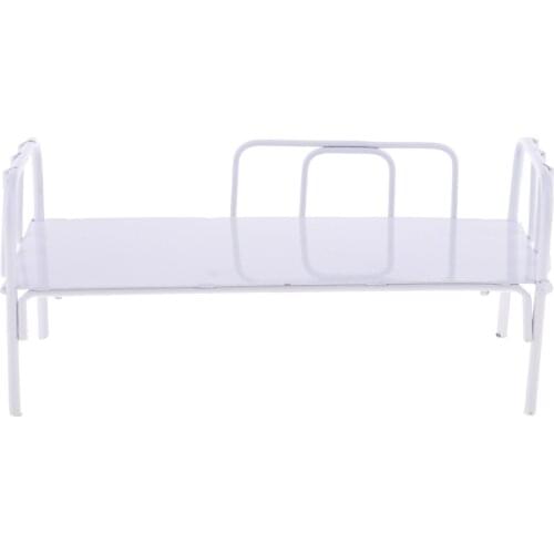 Handmade Crafts Miniature Metal Single Bed Bedroom Furniture Toy for 1/6 Dollhouse Life Scenes Decoration