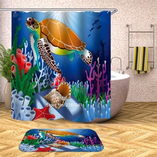 Washable Blue Marine Creatures Sexy Beauty Modern Minimalist Style Waterproof and Mildew Proof Shower Curtain Bathtub Decoration