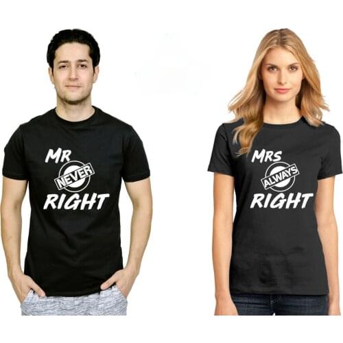 MR MRS RIGHT Couple Matching Tshirt Valentines Couple Love Matching Tee Shirt