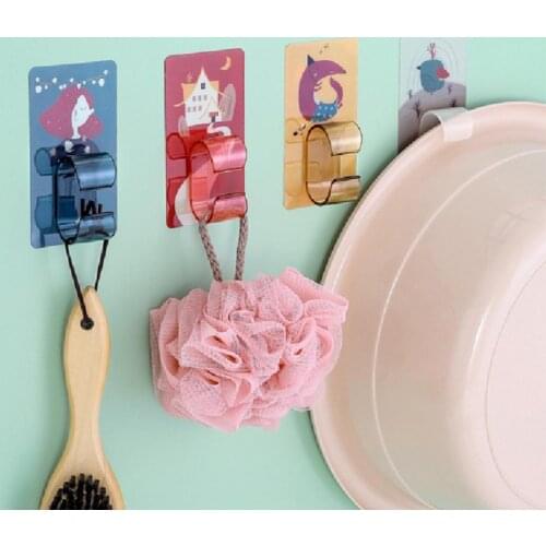 Wall Hook Punch-free Multifunctional PS Bathroom Washbasin Storage Hook for Towel