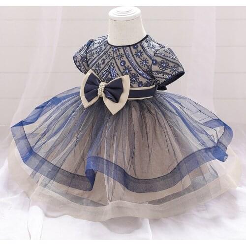 Baby girl clothes baby girl elegant big bow cake net gauze puff dress princess dress girl birthday party dress wedding dress