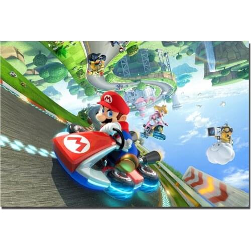 Mario Kart Poster Canvas Cloth Fabric Print Painting for Home Decor Wall Art Picture