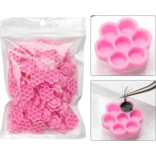 False Eyelash Extension Stand Pad Pallet Lashes Holder Lash Extension Supplies Tick Mark Blossom Cup Lash Extension Tools