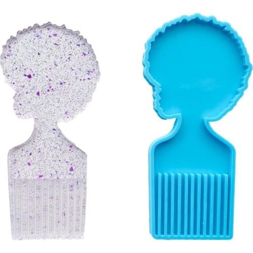 Comb Haircut Silicone Mold Epoxy Resin DIY Haircut Comb Human Head Shape Mold Crafts Hairdresser Comb Silicone Mold