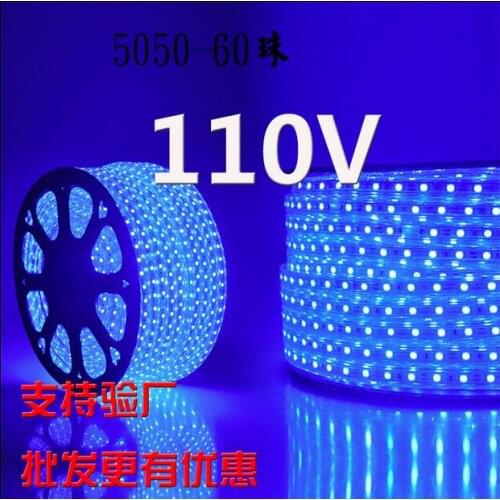 AC110V LED Strip 5050 60leds/m IP67 Waterproof RGB 16 Colors Rope Lighting For Outdoor RF Remote Controller