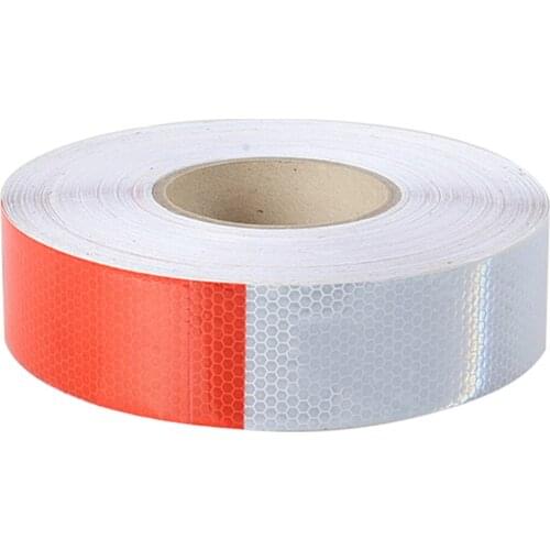 5cm*45M Reflective Tape Roll White and Red Trailer Conspicuity Dot Sfety Warming Tape Reflective for Vehicle