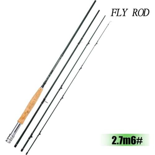 Fly Fishing Rod 9FT/2.7M Cork Handle Japanese Carbon Fiber Fly Rod 4-Section For Trout Fly Fishing Accessories