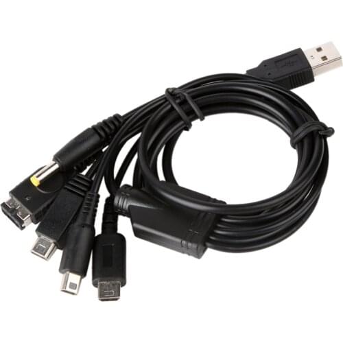 ALLOYSEED 1.2m 5 in1 USB Charger Fast Charging Cable Cords for Nintend NDSL NDS NDSI XL 3DS Game Cables USB Charger Cable