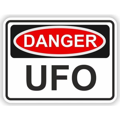New Personality Warning DANGER UFO Vinyl Car Stickers Decals Motorcycl PVC 13CM*10CM