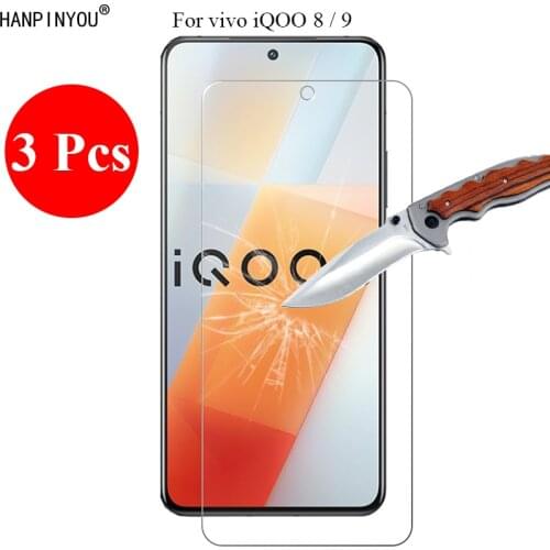 3 Pcs/Lot 9H 2.5D Tempered Glass Screen Protector For vivo iQOO 8 iQOO8 Protective Film + Clean Tools