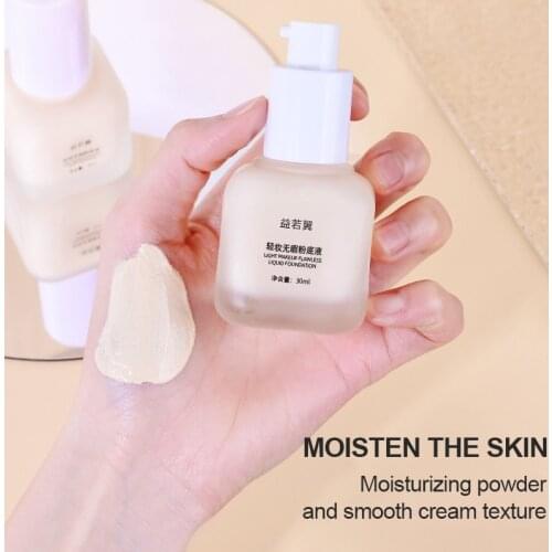 Liquid Foundation Full Coverage Moisturizing Natural Conceal Light Long Lasting Facial makeup cosmetics QBMY
