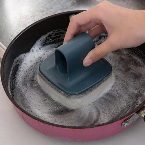 1 Set Cleaning Brush Lightweight Portable Convenient Pot Brush with Handle Dishwashing Tool Wall-mounted pot brush with handle