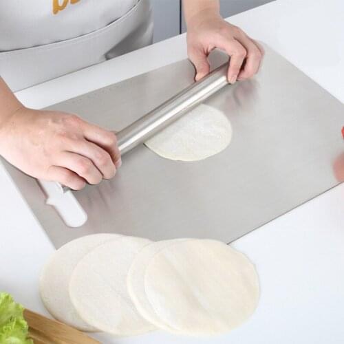 1 PC Kitchen 304 Stainless Steel Rolling Pin Surface Pressed Dumpling Skin Dumpling House Noodles Stick 22.5X 2.8 Cm 3 Requests