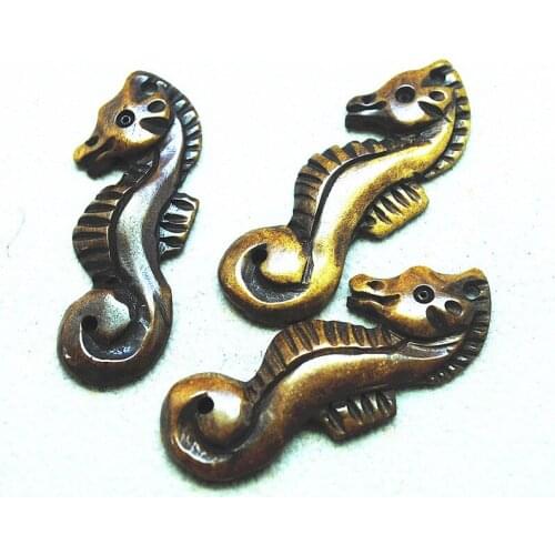 2pcs nature bone beads seahorse pendants hot selling beads accessories size 15x43mm nice nature animal beads